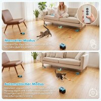 Automatisches/Ferngesteuertes Katzenspielzeug mit einstellbare Geschwindigkeit anpassbaren Laufwegen Schwarz