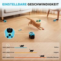 Automatisches/Ferngesteuertes Katzenspielzeug mit einstellbare Geschwindigkeit anpassbaren Laufwegen Schwarz