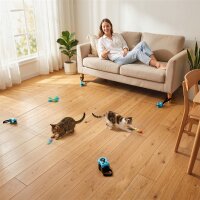 Automatisches/Ferngesteuertes Katzenspielzeug mit einstellbare Geschwindigkeit anpassbaren Laufwegen Schwarz