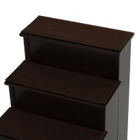 Haustiertreppe, für Hunde/Katzen, 4-stufig, Kurzplüsch, bis 30 kg, 40 x 59 x 54,2 cm, Dunkelbraun