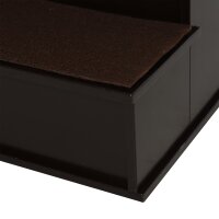 Haustiertreppe, für Hunde/Katzen, 4-stufig, Kurzplüsch, bis 30 kg, 40 x 59 x 54,2 cm, Dunkelbraun