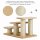 Tiertreppe Katzentreppe Hundetreppe 3 Stufen Treppe für Katze und Hunde Plüsch Creme 45 x 35 x 34 cm