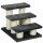 Hundetreppe 3 Stufen 34 cm Hoch Haustiertreppe für Hunde Katze Katzentreppe mit Kratzstamm Hunderampe Einstiegshilfe für Bett, Sofa, Couch Dunkelgrau