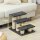 Hundetreppe 3 Stufen 34 cm Hoch Haustiertreppe für Hunde Katze Katzentreppe mit Kratzstamm Hunderampe Einstiegshilfe für Bett, Sofa, Couch Dunkelgrau