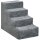 Hundetreppe 4 Stufen 44 cm Hoch Haustiertreppe für Kleine Hunde Katzentreppe Hunderampe mit Waschbar Bezug Einstiegshilfe für Bett, Sofa, Couch Hellgrau