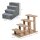 Hundetreppe 4 Stufen 44 cm Hoch Haustiertreppe für Kleine Hunde Katzentreppe Hunderampe mit Waschbar Bezug Einstiegshilfe für Bett, Sofa, Couch Hellgrau