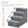 Hundetreppe 4 Stufen 44 cm Hoch Haustiertreppe für Kleine Hunde Katzentreppe Hunderampe mit Waschbar Bezug Einstiegshilfe für Bett, Sofa, Couch Hellgrau