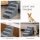 Hundetreppe 4 Stufen 44 cm Hoch Haustiertreppe für Kleine Hunde Katzentreppe Hunderampe mit Waschbar Bezug Einstiegshilfe für Bett, Sofa, Couch Hellgrau