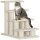 Katzentreppe 4 Stufen Tiertreppe Treppe für Katze Haustiertreppe Hundetreppe aus Plüsch 61 x 41 x 60 cm Cremeweiß