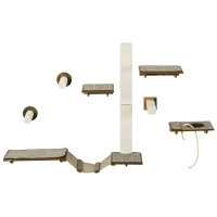 Katzentreppen-Set, Kletterwand, 8-teilig, bis 8 kg,...