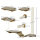 Katzentreppen-Set, Kletterwand, 8-teilig, bis 8 kg, robust, Braun/Cremeweiß