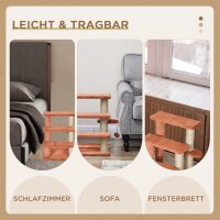 Kratzbaum, Haustiertreppe, 3 Stufen, Spielball, bis 5 kg, 45x40x48cm, Braun