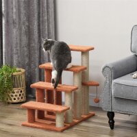 Haustiertreppe, Kratzbaum, 4-stufig, für Tiere bis 5...