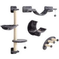 Kletterwand Katzen 4-teilig Katzen Kletterwand Set mit...
