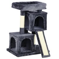 Kratzbaum 83 cm Kleiner Katzenkratzbaum mit Sisalsäulen, Katzenkratzbaum, Katzen Kletterbaum, Katzenbaum, Katzenmöbel Spielbaum für kleine Katzen, Dunkelgrau