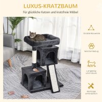 Kratzbaum 83 cm Kleiner Katzenkratzbaum mit Sisalsäulen, Katzenkratzbaum, Katzen Kletterbaum, Katzenbaum, Katzenmöbel Spielbaum für kleine Katzen, Dunkelgrau