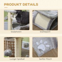 Kratzbaum klein Katzenkratzbaum Spielbaum Kratzstamm für Katzen mit Spielball Braun 40 x 30 x 43 cm