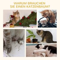 Kratzbaum Katzenbaum mit Spielbällen Katzenkratzbaum Sisalseil-Kratzstangen Beige 35,5 x 37 x 46 cm