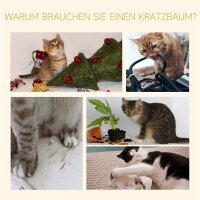 Kratzbaum Deckenhoch höhenverstellbar, stabiler Katzenbaum mit Sisalsäulen, Katzen Kletterbaum, Beige, 40 x 34 x 230-260 cm