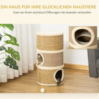 Kratztonne, Höhe 70 cm, Katzenkratzbaum für katzen 3 Ebenen Katzenbaum Kletterbaum Katzenmöbel mit Sisal Plüsch