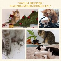 Kratzbaum Katzenturm 91 cm mit Sisalstämme, Plattform, Kissen mehrstöckiger Katzenkratzbaum, Kletterbaum, für mittelgroße Katzen, Grau