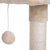 Kletterbaum Katzenbaum Kratzbaum mit Sisalsäule Plüsch-Hängematte Spanplatte Beige 50 x 36 x 70 cm