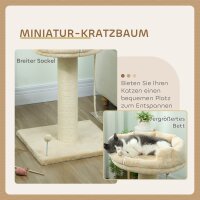 Kratzbaum Katzenbaum Katzenbett, 1 Katzenbett, inkl. Katzenspielzeug, 55 cm x 55 cm x 83 cm, Beige