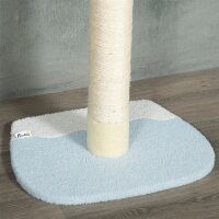 Höhenverstellbarer Kratzbaum, Anti-Rutsch, Sisalseil-Pfosten, 220-260H x 47L x 34W cm, Gelb/Weiß/Blau