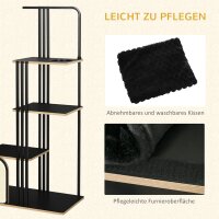 Kratzbaum, Industrial Design, 3 Plattformen, 2 Liegekissen, Kratzwand, Stahlrahmen, schwarz, 85 x 48 x 170 cm