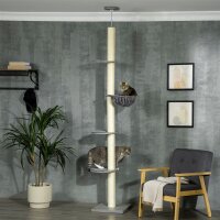 Kratzbaum mit Hängematte, inkl. Deckenspanner,...