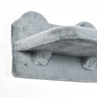Kletterwand-Set für Katzen, Hängematte, Kratzbrett, Sprungplattformen, Plüsch, Sisal, Grau