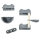 Kletterwand-Set für Katzen, Hängematte, Kratzbrett, Sprungplattformen, Plüsch, Sisal, Grau