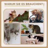 Kratzbaum Kratztonne, 2 Katzenhöhlen, 4 Liegeflächen, 4 Kratzpfosten, 57 cm x 57 cm x 99 cm, Grau + Weiß