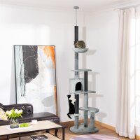 Kratzbaum mit Deckenspanner, Hängematte, Haus,...