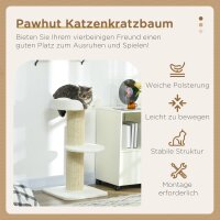 Katzenbaum 91cm Spielbaum mit Katzenbett, Plattform Lammwolle Creme