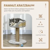 Kratzbaum Katzenbett Katzenkorb, inkl. Spielball, 40 cm x 40 cm x 49cm, Grau