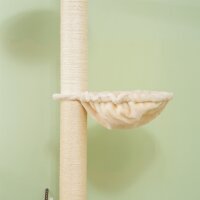 Deckenhoher Kratzbaum, Anti-Kipp-Sicherung, Sisal-Seilpfosten, Holzwerkstoff, Eiche+Cremeweiß
