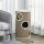 Katzen Kratztonne, weicher Plüsch, Sisal-Kratzteppich, robust, Ø38 x 70H cm, Braun