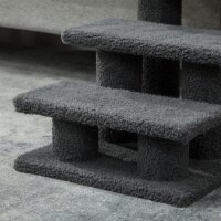 Katzentreppe 3 Stufen Tiertreppe Treppe für Katze Haustiertreppe 45 x 35 x 34 cm Dunkelgrau