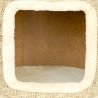 Katzenkratzbaum, Spiel- und Entspannungsbereich, Plüsch, Φ38 x 37H cm, Khaki-Beige, bis zu 5 kg