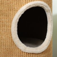 Katzenbaum mit viel Platz, Plüschbezug, Sisal-Oberfläche, Φ35 x 60H cm, Braun-Beige, 10 kg