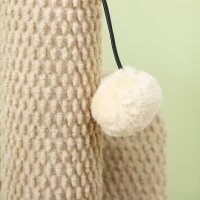Kratzbaum mit Kratzbrett, Spielball, Noppenstruktur/Sisal, 54 cm, Hellbraun