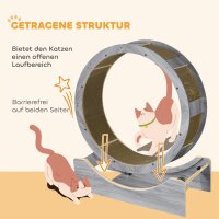 Katzenlaufrad, Laufrad für Katzen, 91 cm, mit Bremse, Kratzmatte, Katzenrad für gesunde Bewegung, Walnuss
