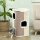 Kratztonne für Katzen, Katzenbaum, 3 Ebenen, robust, weicher Plüsch, Rückzugsort, Beige