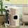 Kratztonne für Katzen, Katzenbaum, 3 Ebenen, robust, weicher Plüsch, Rückzugsort, Beige
