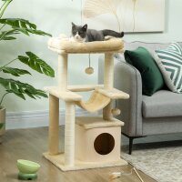 Katzenbaum, Kratzbaum mit Spielzeug, Sitzstange,...
