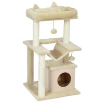 Katzenbaum, Kratzbaum mit Spielzeug, Sitzstange,...