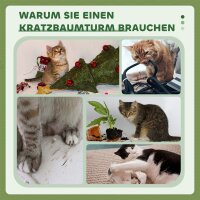Katzenbaum 91cm Spielbaum mit Katzenbett, Plattform Lammwolle Grün