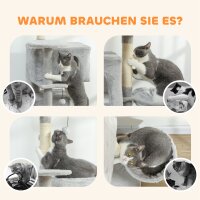 140 cm Katzenkratzbaum, mehrere Ebenen, Sisal-Kratzpfosten, Höhlen, Plüsch-Plattformen, Hängematte, Leiter, Spielbälle