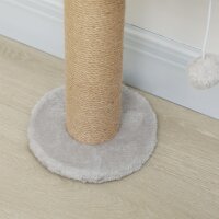 Katzenkratzbaum, 5-stufiges Design, Spielzeug, Sisalpfosten, Plüschstoff, Hellgrau